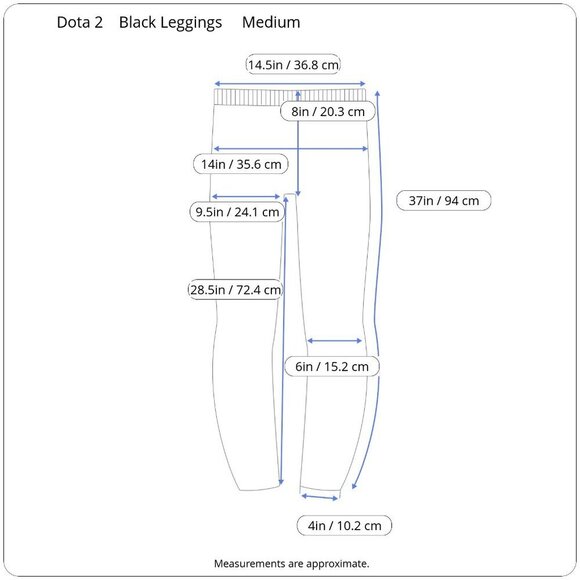 Dota 2 Gamer Black Leggings Pockets Stretchy Medium Cosplay - Picture 11 of 12